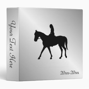 Girl on Horse Silver Name and Date Binder