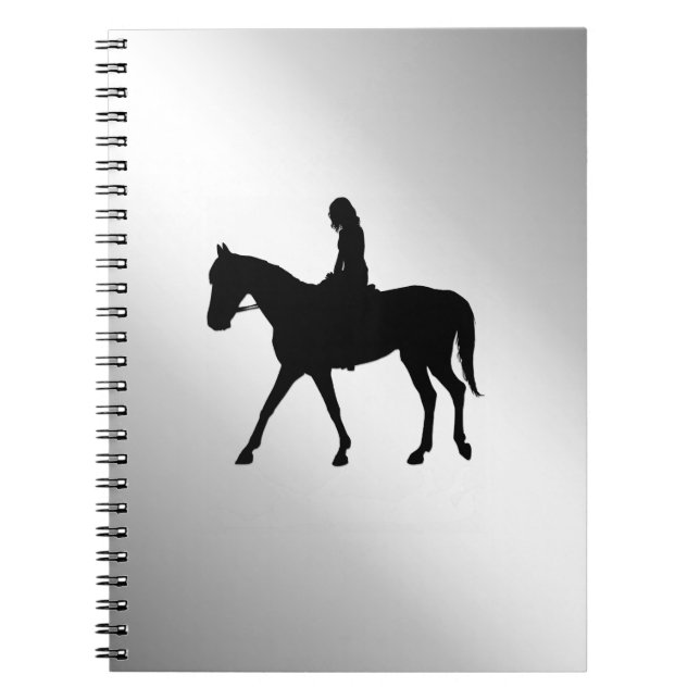 Girl on Horse Silver Notebook (Front)