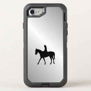 Girl on Horse Silver OtterBox Defender iPhone SE/8/7 Case