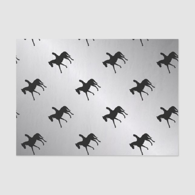 Girl on Horse Silver Tissue Paper (Front)