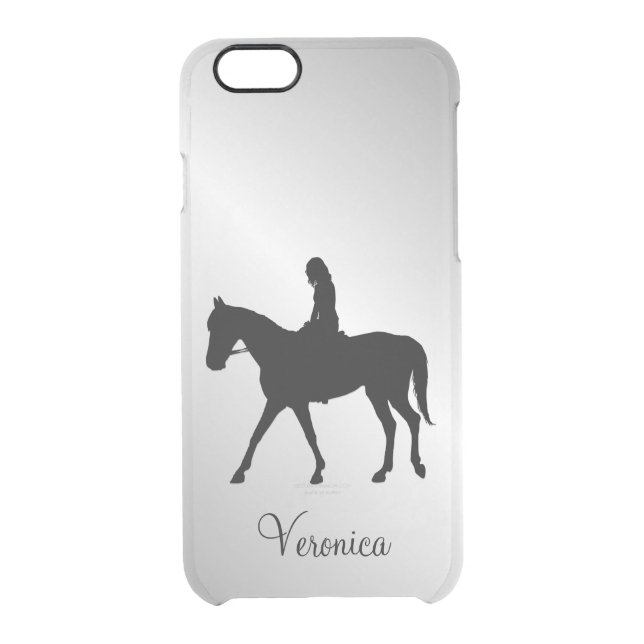 Girl on Horse Silver Uncommon iPhone Case (Back)