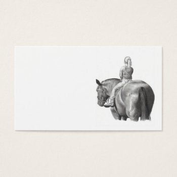 Girl On Horseback Business Card Pencil Art by joyart at Zazzle