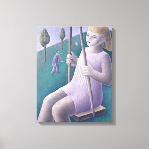 Girl on Swing 1996 Canvas Print
