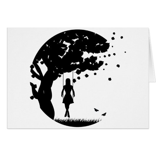 Girl on swing silhouette (Front Horizontal)