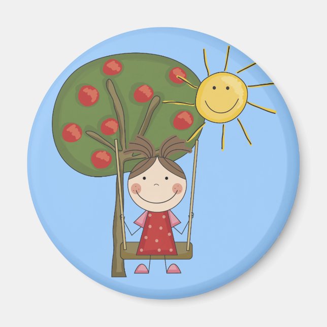 Girl on Swing  T-shirts and Gifts Magnet (Front)