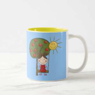 Girl on Swing T-shirts and Gifts Two-Tone Coffee Mug