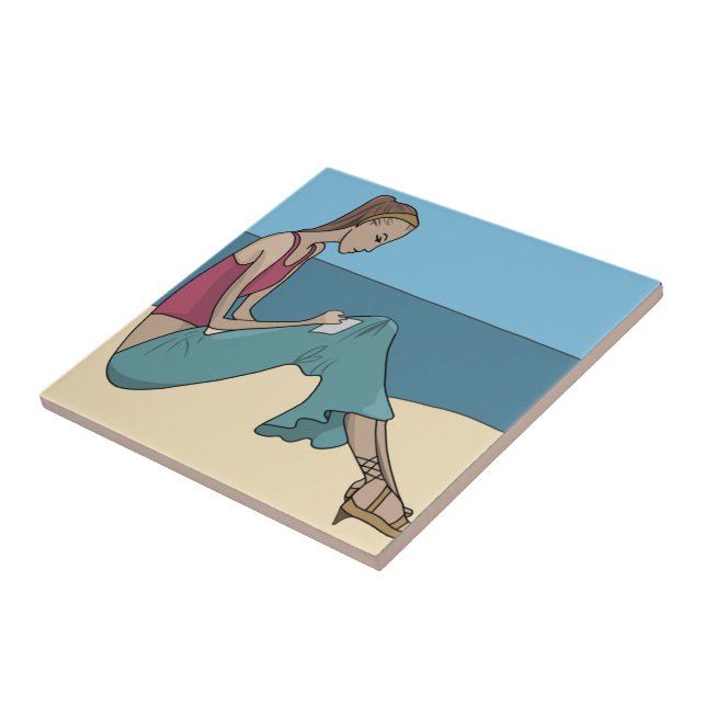 GIRL ON THE BEACH TILE (Side)
