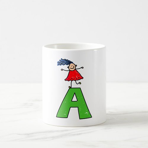 Girl On The Letter A Coffee Mug