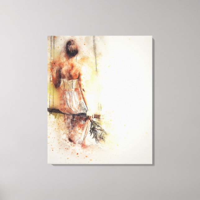 girl on the swing canvas print (Front)