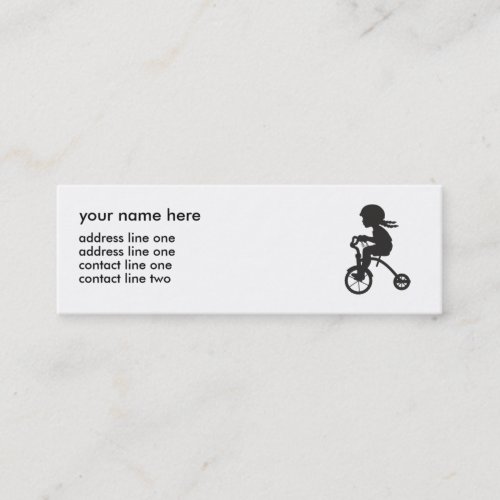 Girl on Tricycle silhouette Business Card Templates