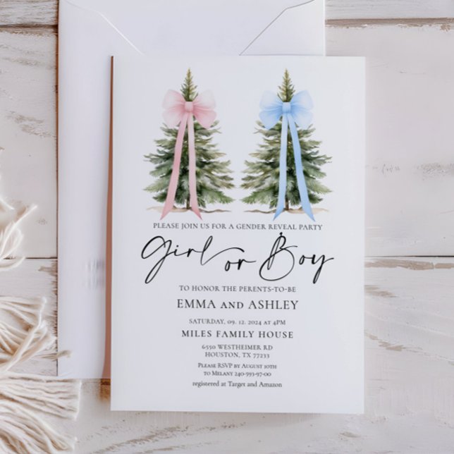 Girl or Boy Winter Gender Reveal Invitation (Creator Uploaded)