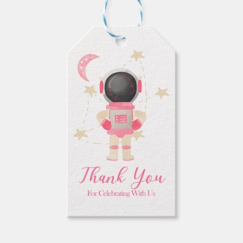 Girl Outer Space Birthday Thank Your Favor Tag