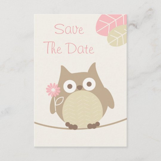 Girl Owl Baby Shower Save The Date Zazzle Com