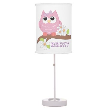 Girl owl cute table lamp