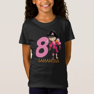Girl Parrot 8th Birthday party pirate T-Shirt