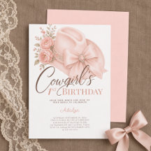 Girl Peach Coquette Script Cowgirl 1st Birthday