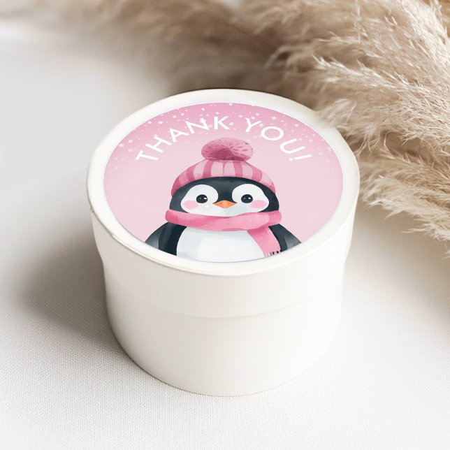 Girl Penguin Winter Party Favor Stickers (Creator Uploaded)