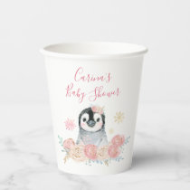 Girl Penguin Winter Snowflake Paper Cups
