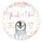 Girl Penguin Winter Snowflake Thank You Sticker