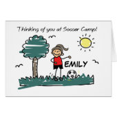 Girl Personalize Name Soccer Camp Stick Figure Thi (Front Horizontal)