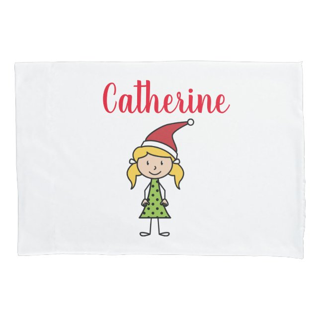 Girl Personalized Christmas Pillow Case (Front)