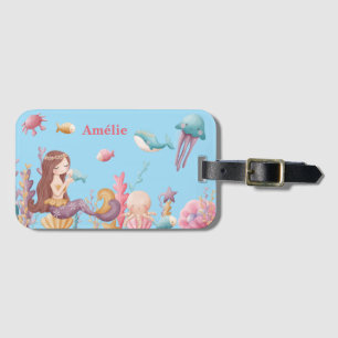 Girl Personalized Mermaid Ocean Luggage Tag