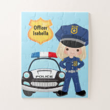 Girl Personalized Police Officer and Patrol Car