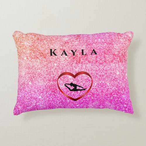 Girl Personalized Tumble Gymnast Gymnastics Pillow