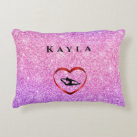 Girl Personalized Tumble Gymnast Gymnastics Pillow