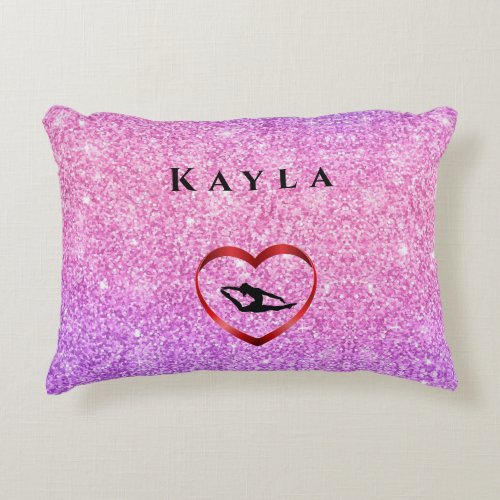 Girl Personalized Tumble Gymnast Gymnastics Pillow