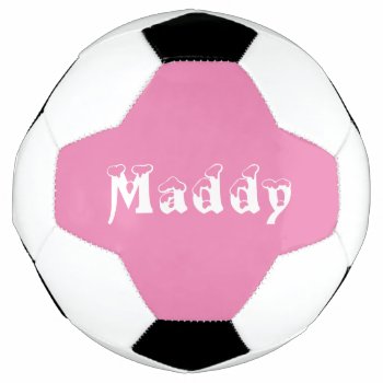Girl Personalized White And Pink Soccer Ball by ArianeC at Zazzle