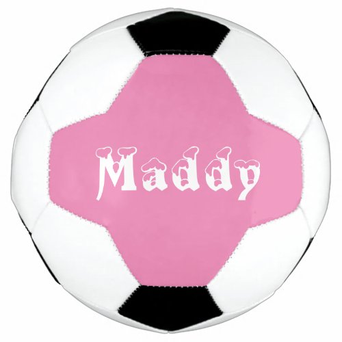 Girl personalized white and pink soccer ball