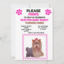 GIRL PET ANIMAL PINK PAWS 5X7 FLAT BIRTHDAY ADOP