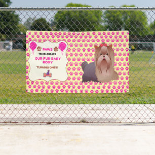 GIRL PET PINK 3x5 VINYL HAPPY ADOPTION BIRTHDAY  Banner