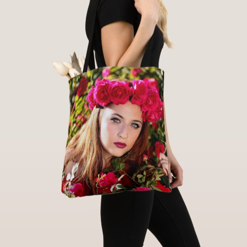 Girl Petal Spring Red Pink Flora Tote Bag