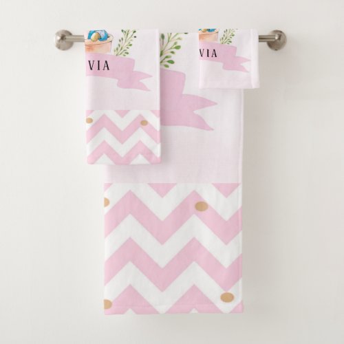 Girl Peter Rabbit Pink Custom Bath Towel Set