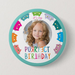 Girl Photo Birthday Button