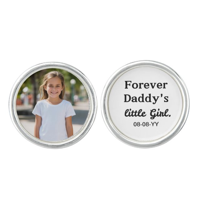 Girl Photo Father of the Bride Cufflinks (Front)