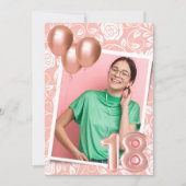 Girl Photo Pink 18th Birthday Party  Invitation (Front)