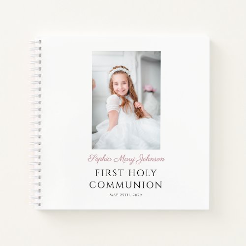 Girl Photo Script First Communion Guestbook Notebook