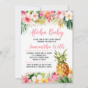 Girl Pineapple Baby Shower Invitation
