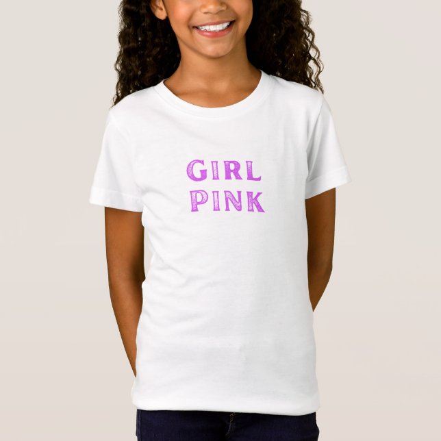 Girl Pink and Pink Dra Gon - Comic Style Dragon T-Shirt (Front)
