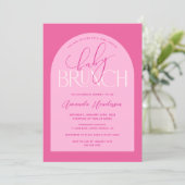 Girl Pink Baby Brunch Baby Shower Invitation (Standing Front)