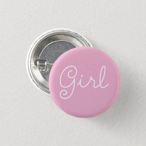 Girl Pink Baby Gender Reveal Party Button