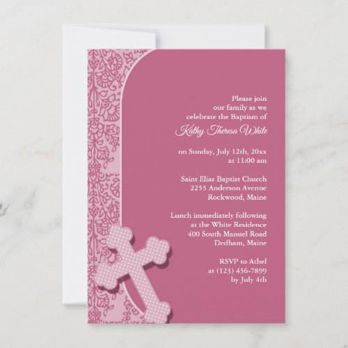 Girl's Baptism Invitation