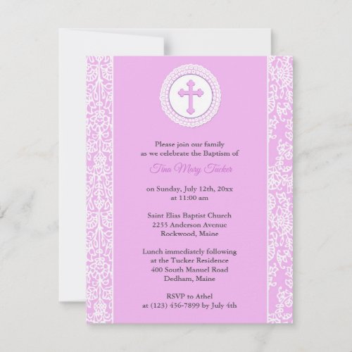 Girl Baptism Invitation