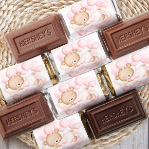Girl pink Bear Baby Shower Favors Hershey's