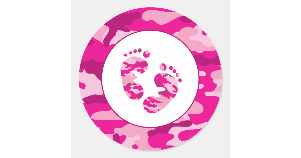 Girl Pink Camo Feet Envelope Seals Favor Stickers Zazzle Com