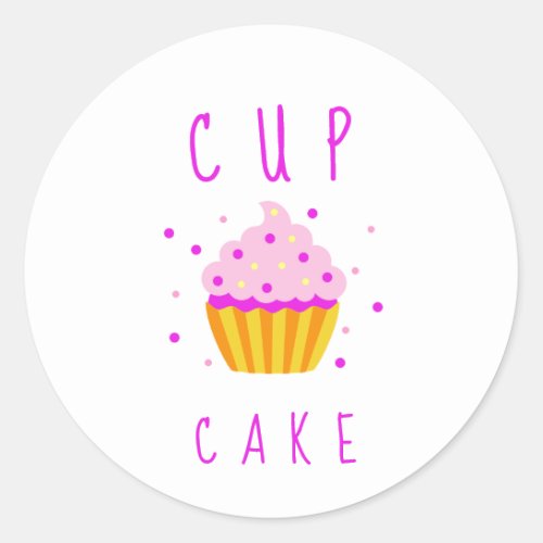 Girl Pink Cupcake Gender Reveal Classic Round Sticker