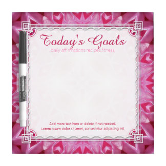 Girl Pink Energize Today's Goals To Do Whiteboard